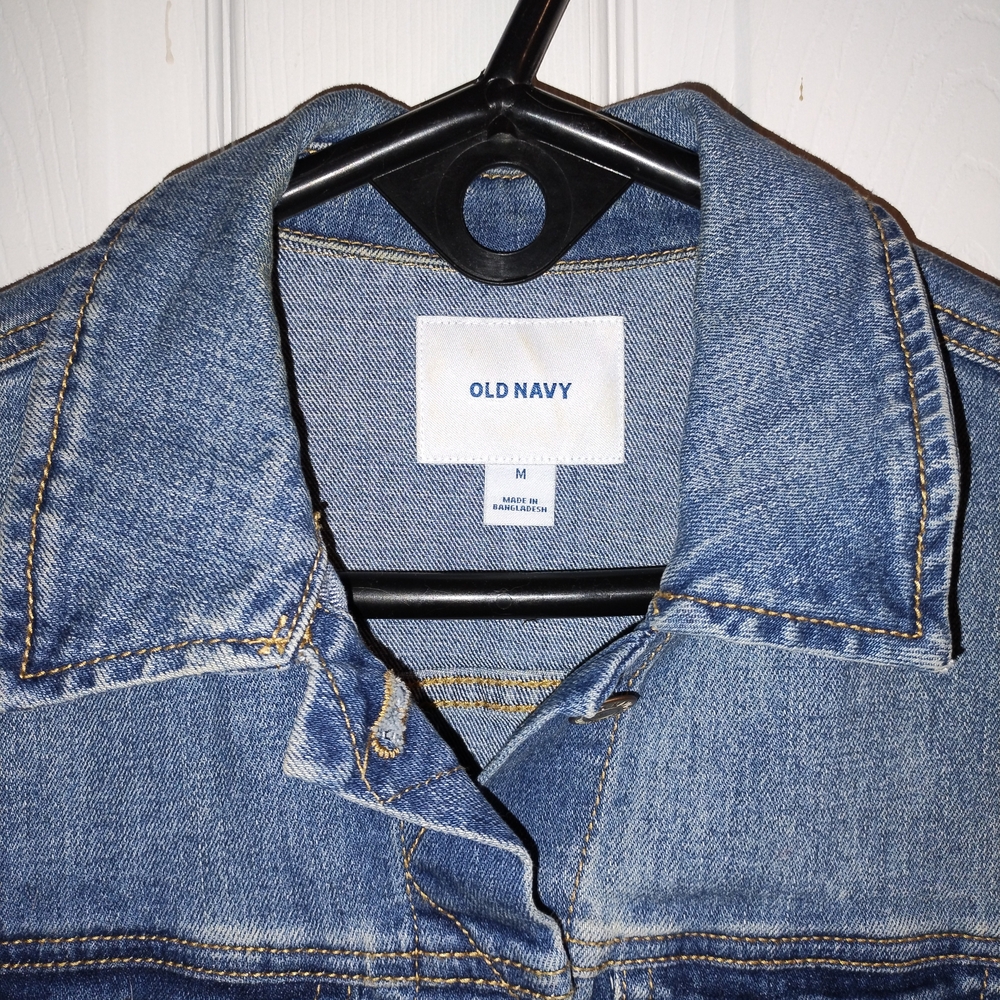 Old Navy Medium Blue Denim Jacket with Button Front - Picture 3 of 3